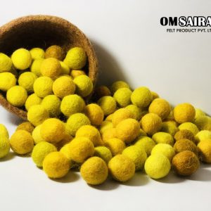 Yellow Felt Wool Balls